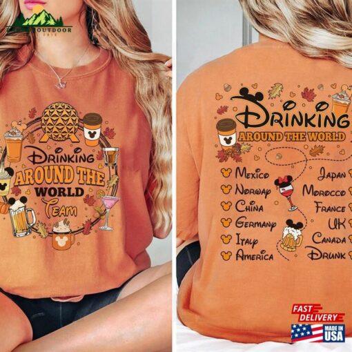 Snacking Around The World Drinking Disney Halloween 2 Sided Shirts T-Shirt Hoodie