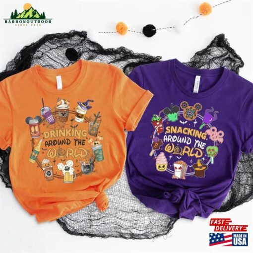 Snacking Around The World Drinking Disney Halloween Shirts Hoodie T-Shirt