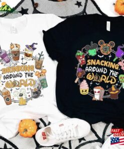 Snacking Around The World Drinking Disney Halloween Shirts Hoodie T Shirt 3