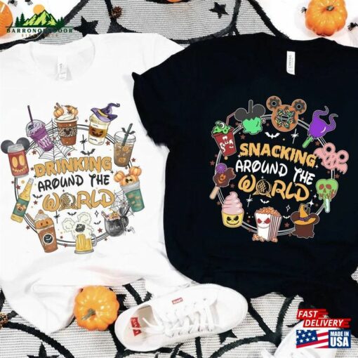 Snacking Around The World Drinking Disney Halloween Shirts Hoodie T-Shirt