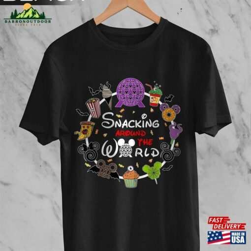 Snacking Around The World Halloween Shirt Drinking Epcot Disney Unisex Classic