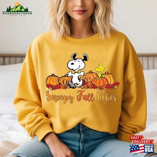 Snopy Fall Vibes Shirt Dog Cartoon Hoodie Christmas Sweatshirt Classic