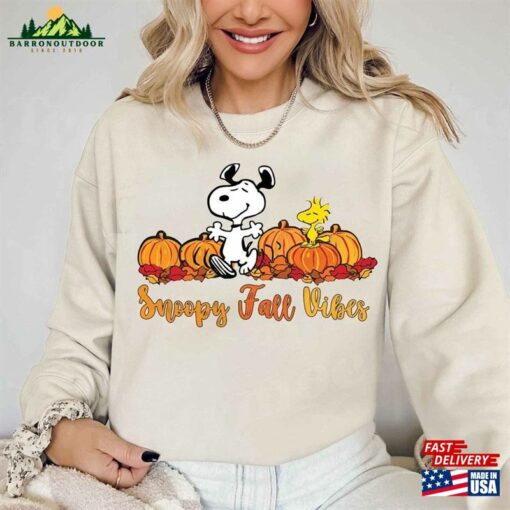 Snopy Fall Vibes Shirt Dog Cartoon Hoodie Christmas Sweatshirt Classic