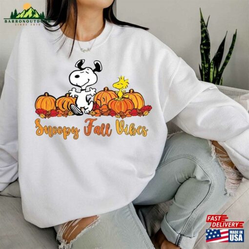 Snopy Fall Vibes Shirt Dog Cartoon Hoodie Christmas Sweatshirt Classic