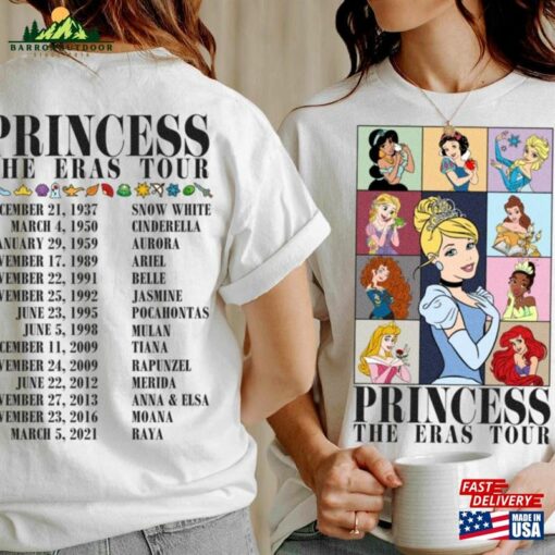 Snow White Cinderella Princess Tour Backside Disneyland 100Th Celebration Comfort Colors T-Shirt Classic Unisex