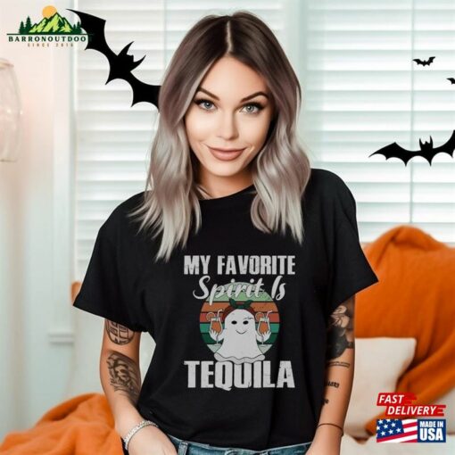 Spirit Of Tequila Halloween Ghost T-Shirt Spooky Drinking Shirt Unisex Hoodie