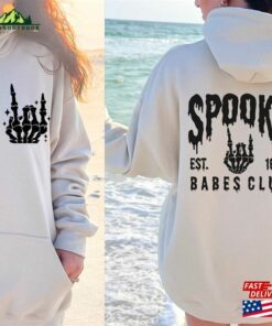 Spooky Babes Club Hoodie Printed Front And Back Vintage Skeleton Halloween Shirt T-Shirt Sweatshirt