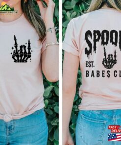 Spooky Babes Club Shirt Printed Front And Back Babe T-Shirt Unisex 3 Spooky Babes Club Shirt Printed Front And Back Babe T Shirt Unisex 4