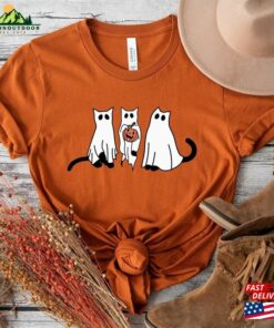 Spooky Halloween Cat Shirt Funny Black Tee 2023 T-Shirt Unisex