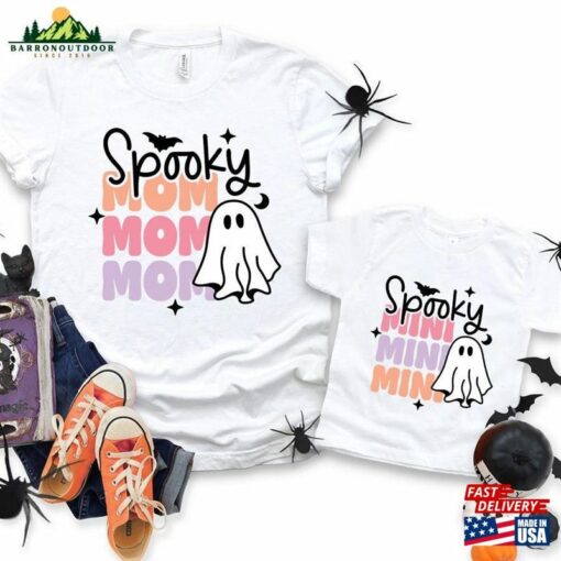 Spooky Mom Mini Matching Halloween T-Shirts White Sweatshirt Hoodie