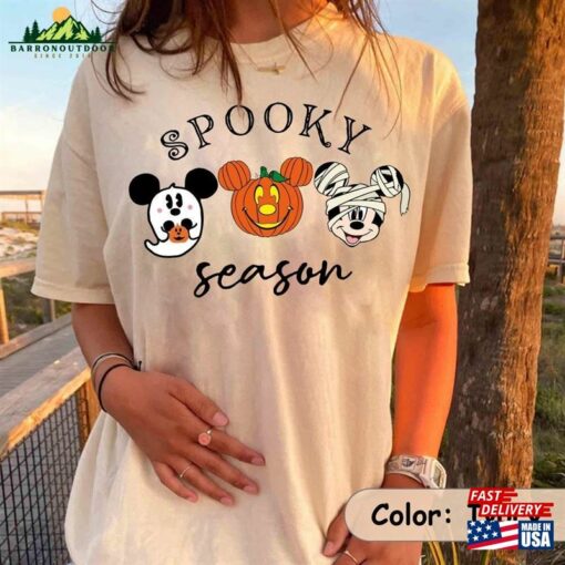 Spooky Season Mickey Head Comfort Colors Shirt Boo Halloween Pumpkin Unisex Sweatshirt