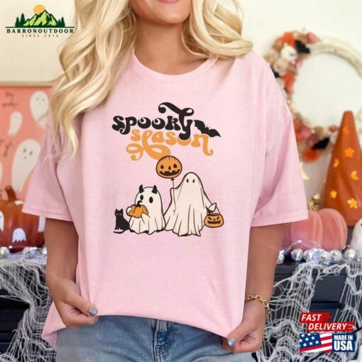 Spooky Season T-Shirt Ghost Halloween Party Shirt Classic Unisex