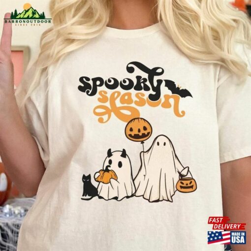 Spooky Season T-Shirt Ghost Halloween Party Shirt Classic Unisex