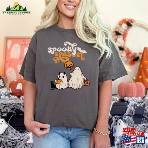 Spooky Season T-Shirt Ghost Halloween Party Shirt Classic Unisex