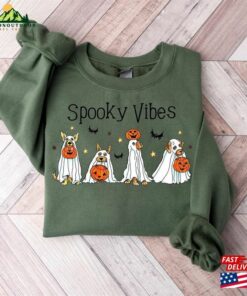 Spooky Vibes Halloween Sweatshirt Ghost Dog Unisex T-Shirt 2 Spooky Vibes Halloween Sweatshirt Ghost Dog Unisex T Shirt 3