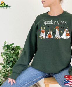 Spooky Vibes Halloween Sweatshirt Ghost Dog Unisex T-Shirt 3 Spooky Vibes Halloween Sweatshirt Ghost Dog Unisex T Shirt 4