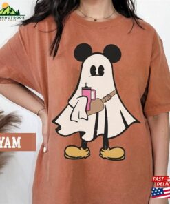 Stanley Tumbler Inspired Mickey Ghost Halloween Comfort Color Shirt Retro Spooky Season Hoodie Sweatshirt 4