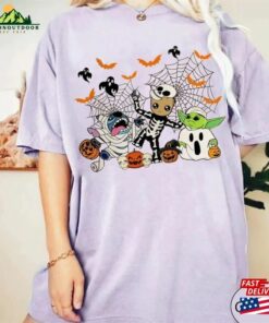 Star Wars Halloween Shirt Disney Comfort Color Stitch Groot Friends Classic Sweatshirt 3