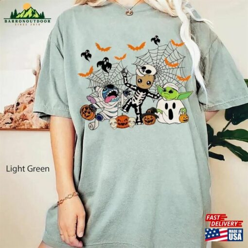 Star Wars Halloween Shirt Disney Comfort Color Stitch Groot Friends Classic Sweatshirt