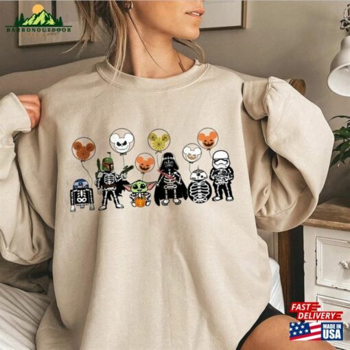 Star Wars Skeleton Halloween Shirt Vintage Disney Mickey Balloons T-Shirt Unisex