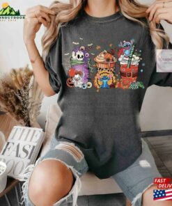 Stich Happy Hallothanksmas Comfort Shirt Mickey Halloween Coffee Vintage Disney Classic Sweatshirt 4