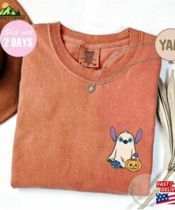 Stitch Ghost Halloween Comfort Color Shirt Retro Pumpkin Pocket Mickey Sweatshirt T-Shirt