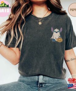 Stitch Ghost Halloween Comfort Color Shirt Retro Pumpkin Pocket Mickey Sweatshirt T Shirt 3