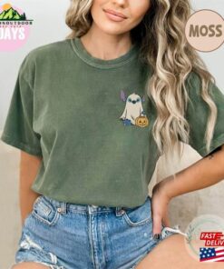 Stitch Ghost Halloween Comfort Color Shirt Retro Pumpkin Pocket Mickey Sweatshirt T Shirt 4