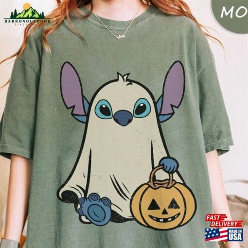 Stitch Ghost Halloween Comfort Color Shirt Retro Pumpkin Sweatshirt Mickey Classic