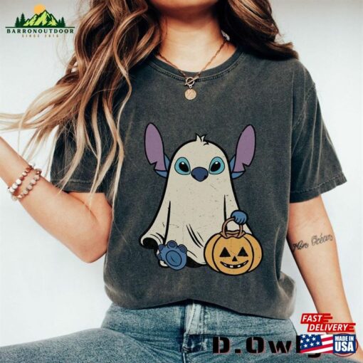 Stitch Ghost Halloween Comfort Color Shirt Retro Pumpkin Sweatshirt Mickey Classic