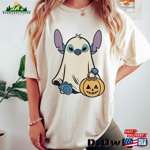 Stitch Ghost Halloween Comfort Color Shirt Retro Pumpkin Sweatshirt Mickey Classic