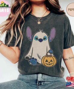 Stitch Ghost Halloween Comfort Color Shirt Retro Pumpkin Tee Mickey Classic Sweatshirt 3