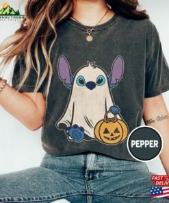 Stitch Ghost Halloween Comfort Color Shirt Retro Pumpkin Tee Mickey Unisex Sweatshirt 4