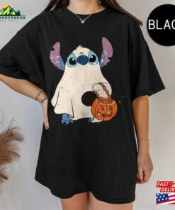 Stitch Ghost Halloween Comfort Colors Shirt Disney Spooky Season Mickey Classic Sweatshirt 3