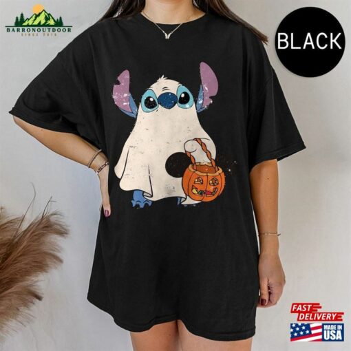 Stitch Ghost Halloween Comfort Colors Shirt Disney Spooky Season Mickey Classic Sweatshirt