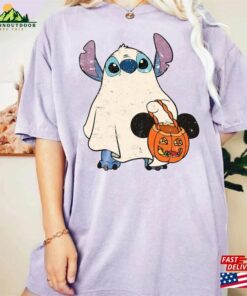 Stitch Ghost Halloween Comfort Colors Shirt Disney Spooky Season Mickey Classic Sweatshirt 4
