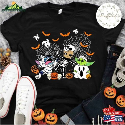 Stitch Groot Friends Halloween Shirt Cute Star Wars Classic Hoodie