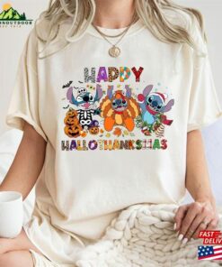 Stitch Hallothanksmas Shirt Halloween Shirts Fall Thanksgiving Tee Classic T Shirt 4