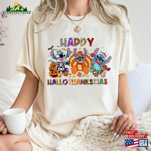 Stitch Hallothanksmas Shirt Halloween Shirts Fall Thanksgiving Tee Classic T-Shirt