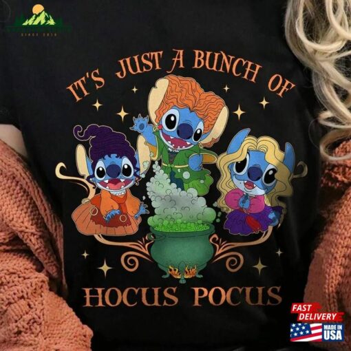 Stitch It’s Just A Bunch Of Hocus Pocus Halloween Shirt The Sanderson Sisters Classic Hoodie