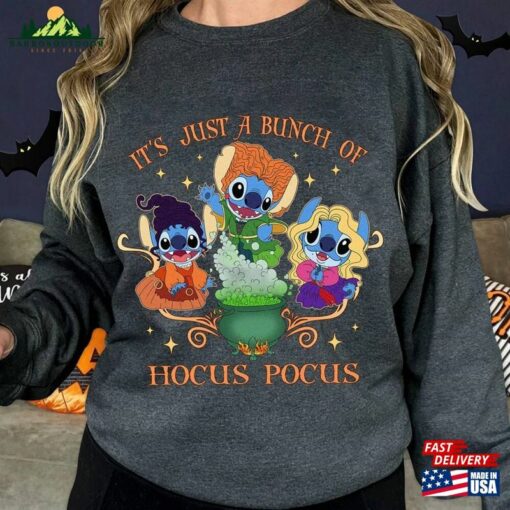 Stitch It’s Just A Bunch Of Hocus Pocus Halloween Shirt The Sanderson Sisters Classic Hoodie