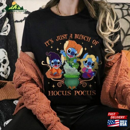 Stitch It’s Just A Bunch Of Hocus Pocus Halloween Shirt The Sanderson Sisters Classic Unisex