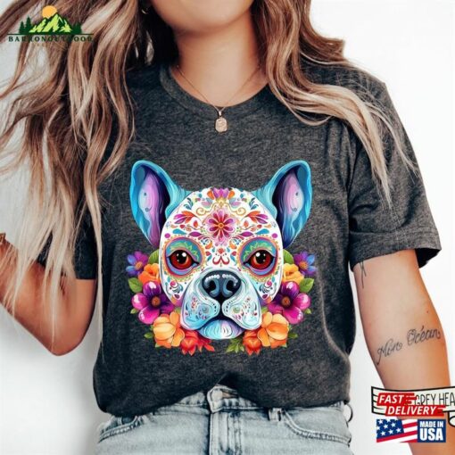 Sugar Skull Dog Shirt Dia De Los Muertos Mom Hoodie Sweatshirt