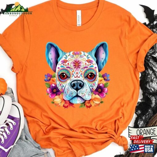 Sugar Skull Dog Shirt Dia De Los Muertos Mom Hoodie Sweatshirt