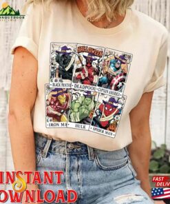 Superhero Avengers Tarot Card Halloween Png Assemble Disneyland Spiderman 2023 T-Shirt Sweatshirt