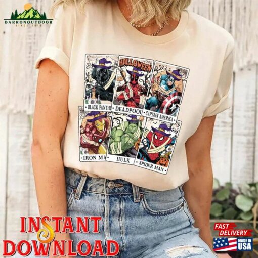 Superhero Avengers Tarot Card Halloween Png Assemble Disneyland Spiderman 2023 T-Shirt Sweatshirt