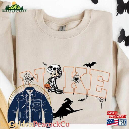 Swoosh Mickey Skeleton Halloween Sweatshirt Funny Disney T-Shirt Retro Shirt