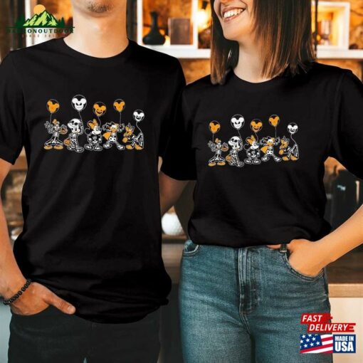 T Shirt (1822) Happy Halloween 2023 Mouse Heads Doodle Face Wonderland Castle Boys Girls Men Women Couple Matching Thanksgiving Gift T-Shirt Unisex Classic