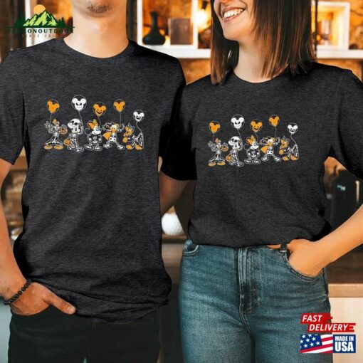 T Shirt (1822) Happy Halloween 2023 Mouse Heads Doodle Face Wonderland Castle Boys Girls Men Women Couple Matching Thanksgiving Gift T-Shirt Unisex Classic