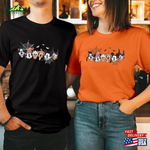 T Shirt (1852) Happy Halloween 2023 Mouse Heads Doodle Face Wonderland Castle Boys Girls Men Women Couple Matching Thanksgiving Gift T-Shirt Unisex